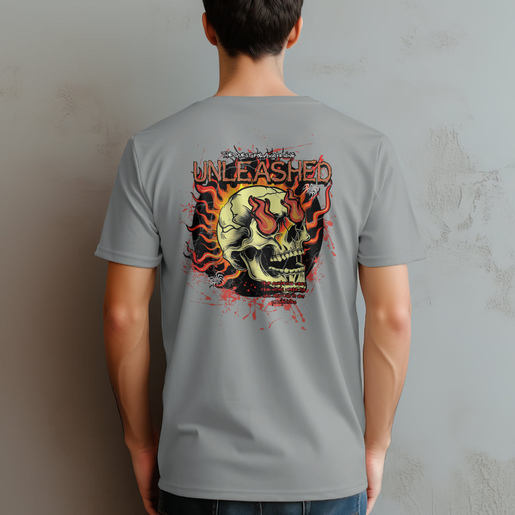 Retro Fire Skate Skull T-Shirt