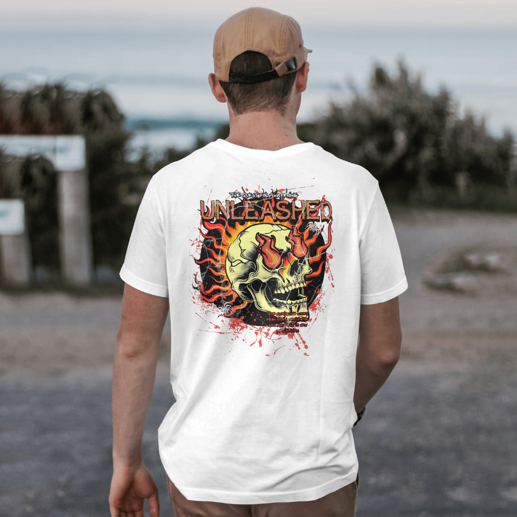 Retro Fire Skate Skull T-Shirt