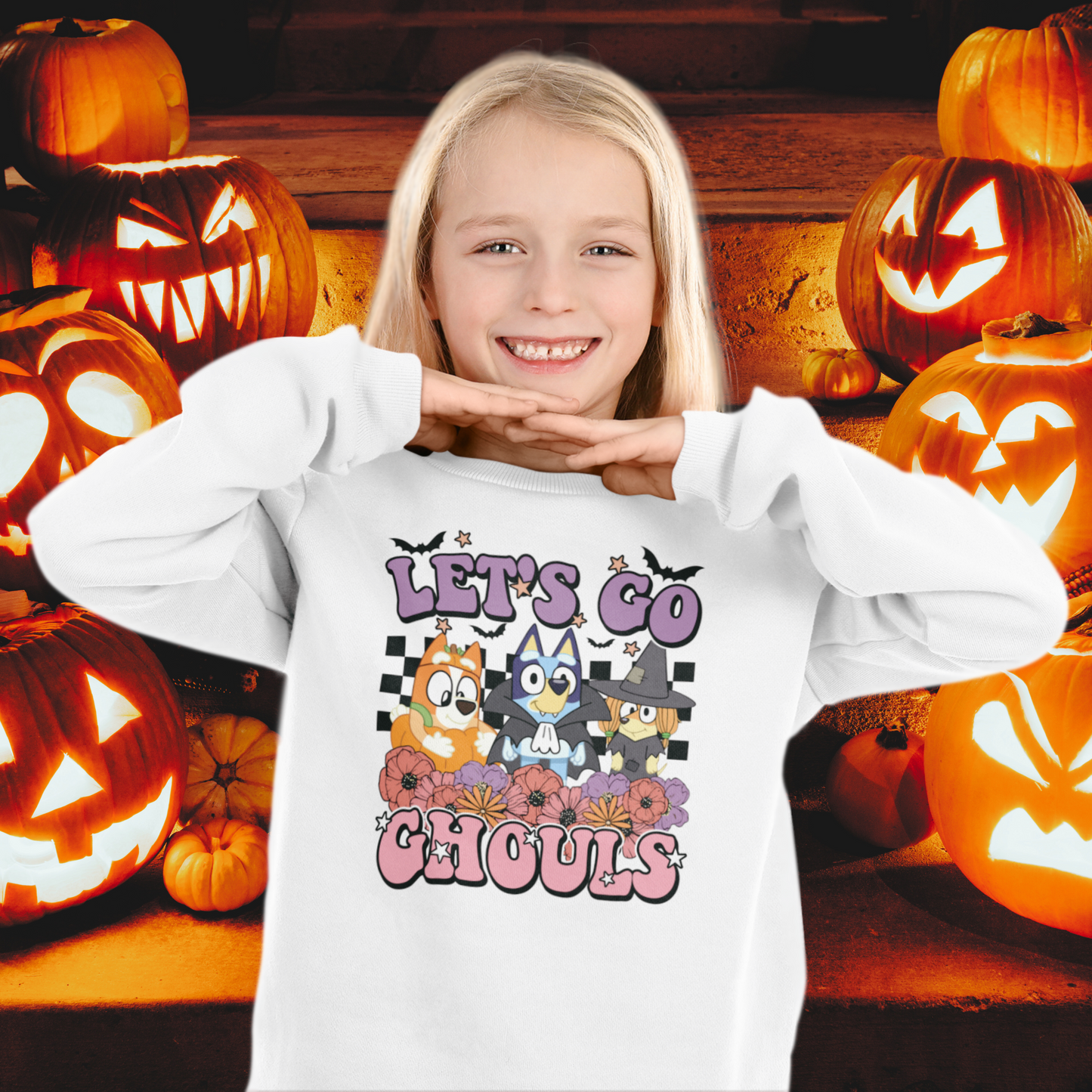 Bluey Halloween Crewneck Sweatshirt For Kids | Bingo Sweatshirt | Bluey Spooky | Gift For Youth | Character Sweater