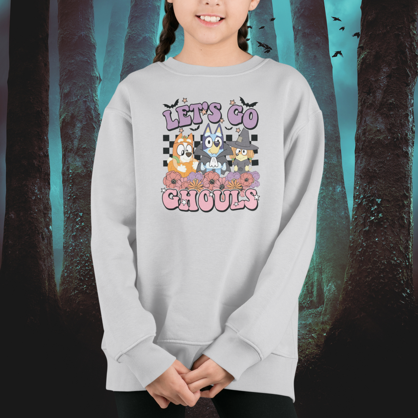 Bluey Halloween Crewneck Sweatshirt For Kids | Bingo Sweatshirt | Bluey Spooky | Gift For Youth | Character Sweater