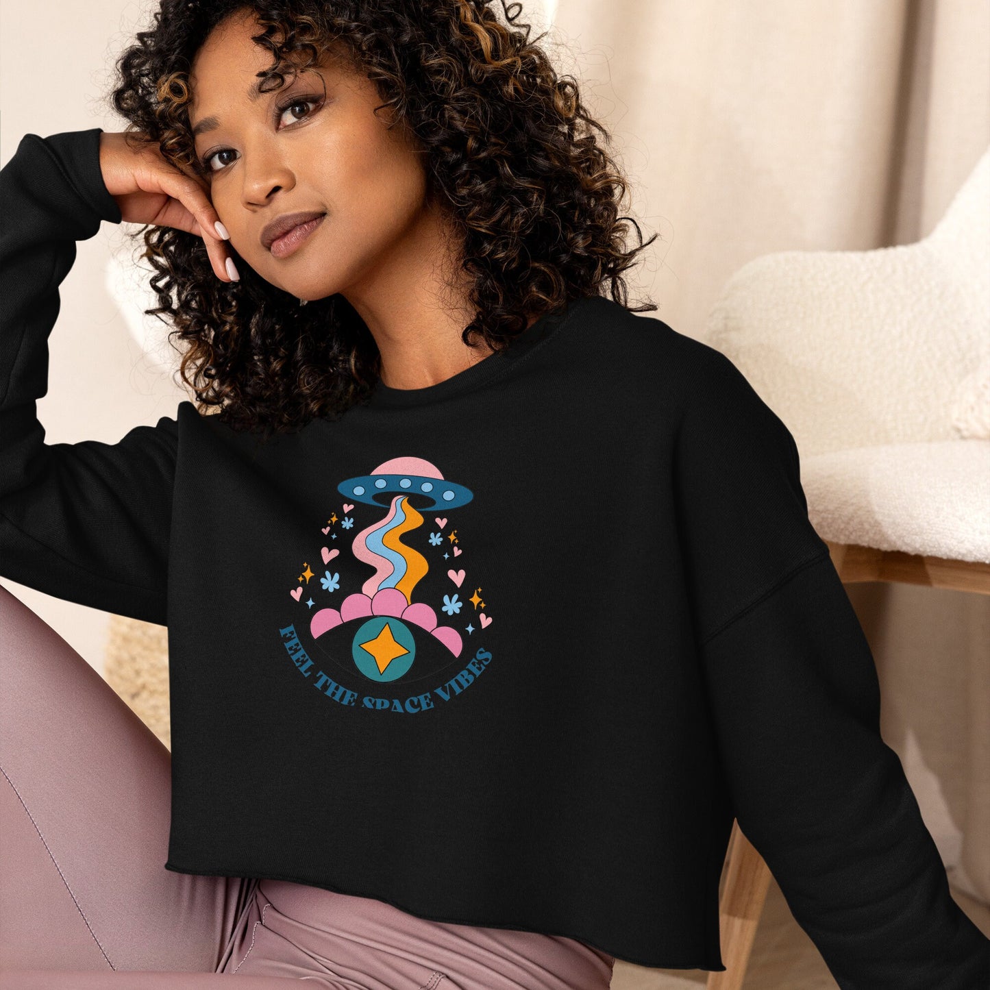 Feel the Space Vibes Crop Sweatshirt