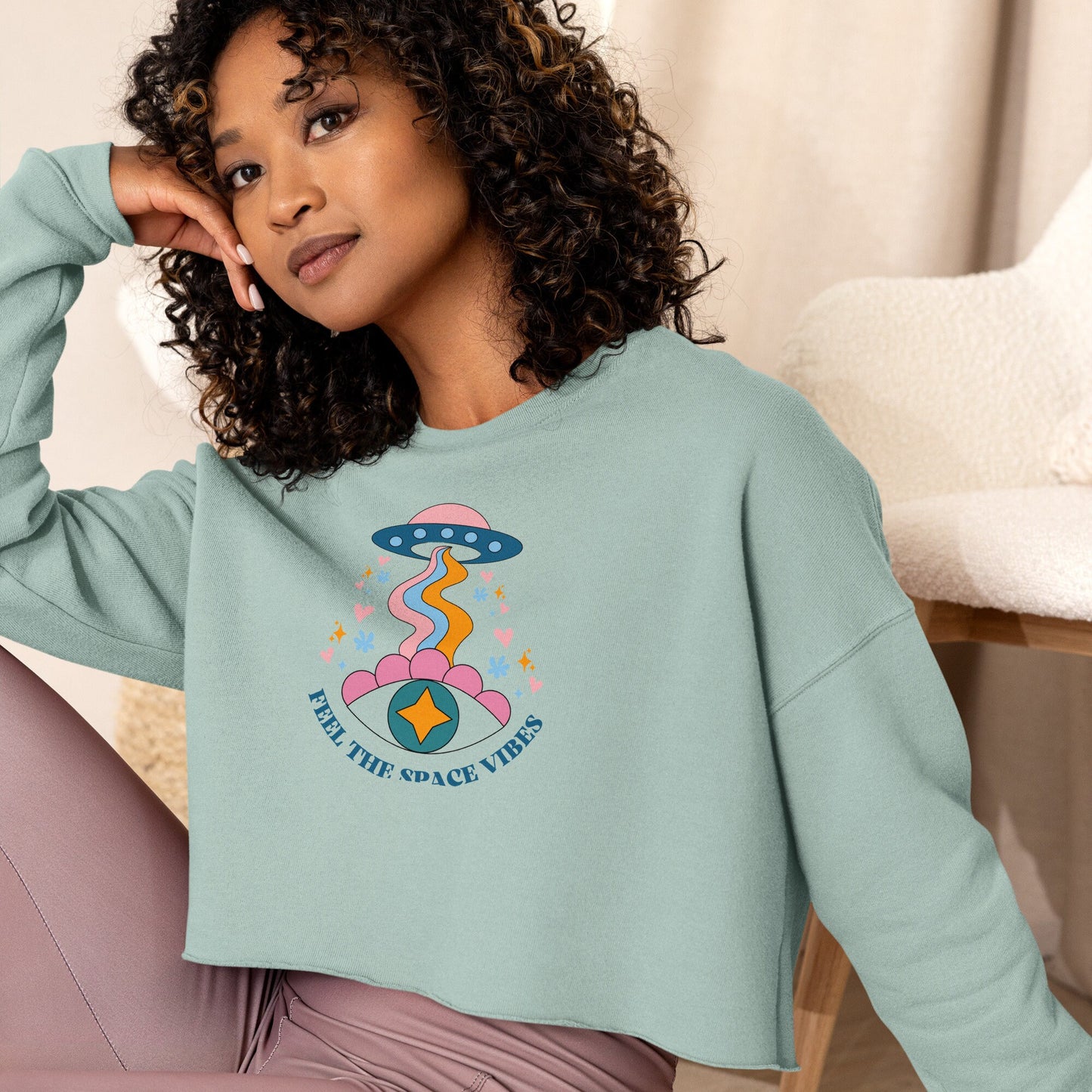 Feel the Space Vibes Crop Sweatshirt