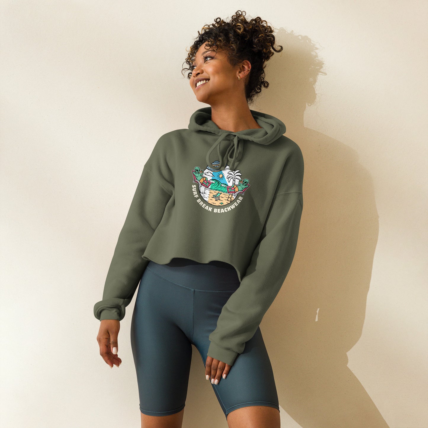 Aliens Coolin Crop Hoodie