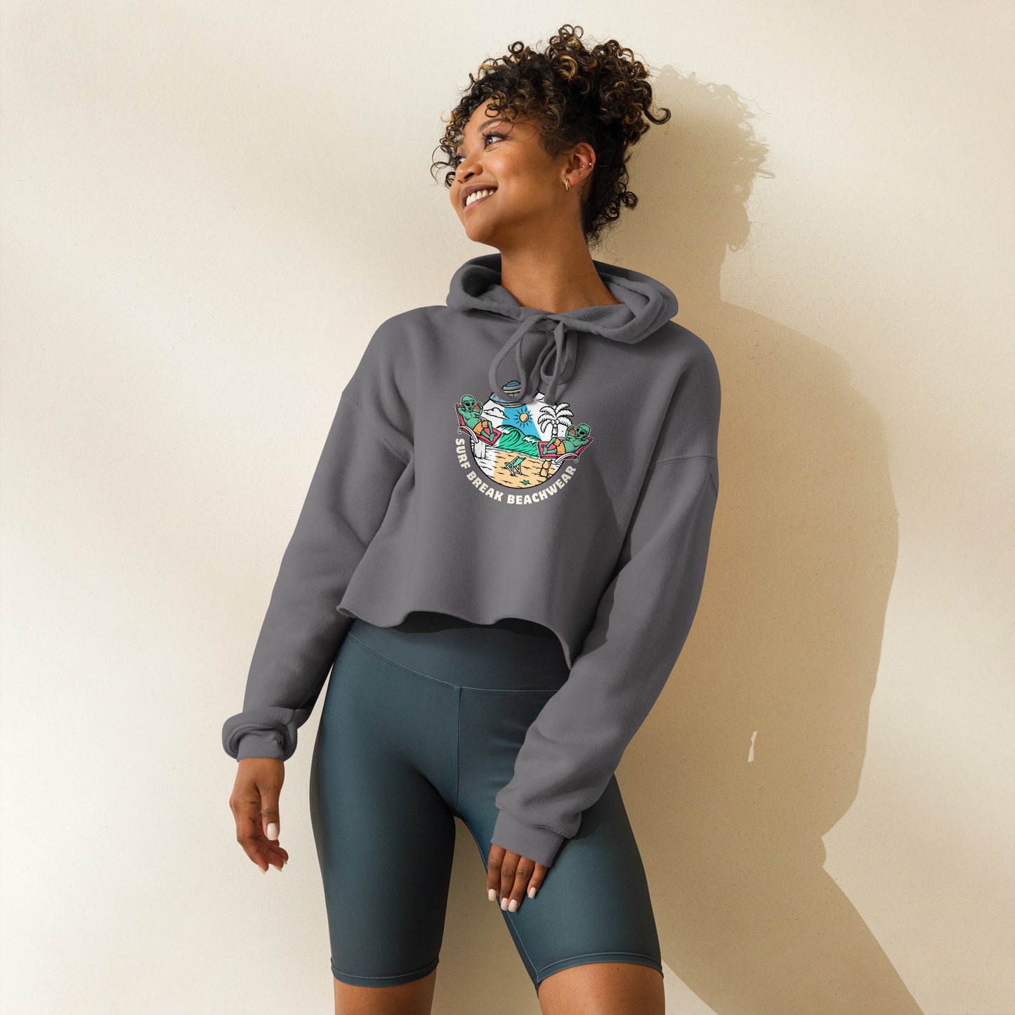 Aliens Coolin Crop Hoodie