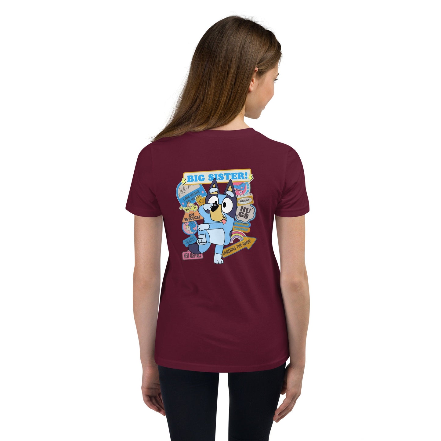 Bluey Big Sister Tshirt Sis T-shirt Birthday Gift Shirt Funny Tee Party Bluey Birthday Shirt Gift Bluey Blue Dog Short Sleeve Cartoon Shirt