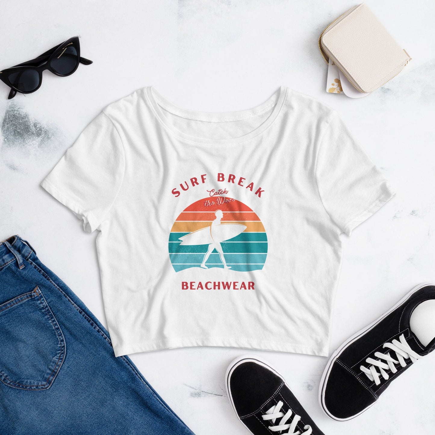 Catch The Waves Women’s Crop Tee