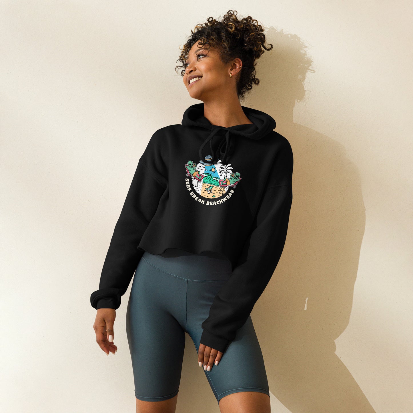 Aliens Coolin Crop Hoodie