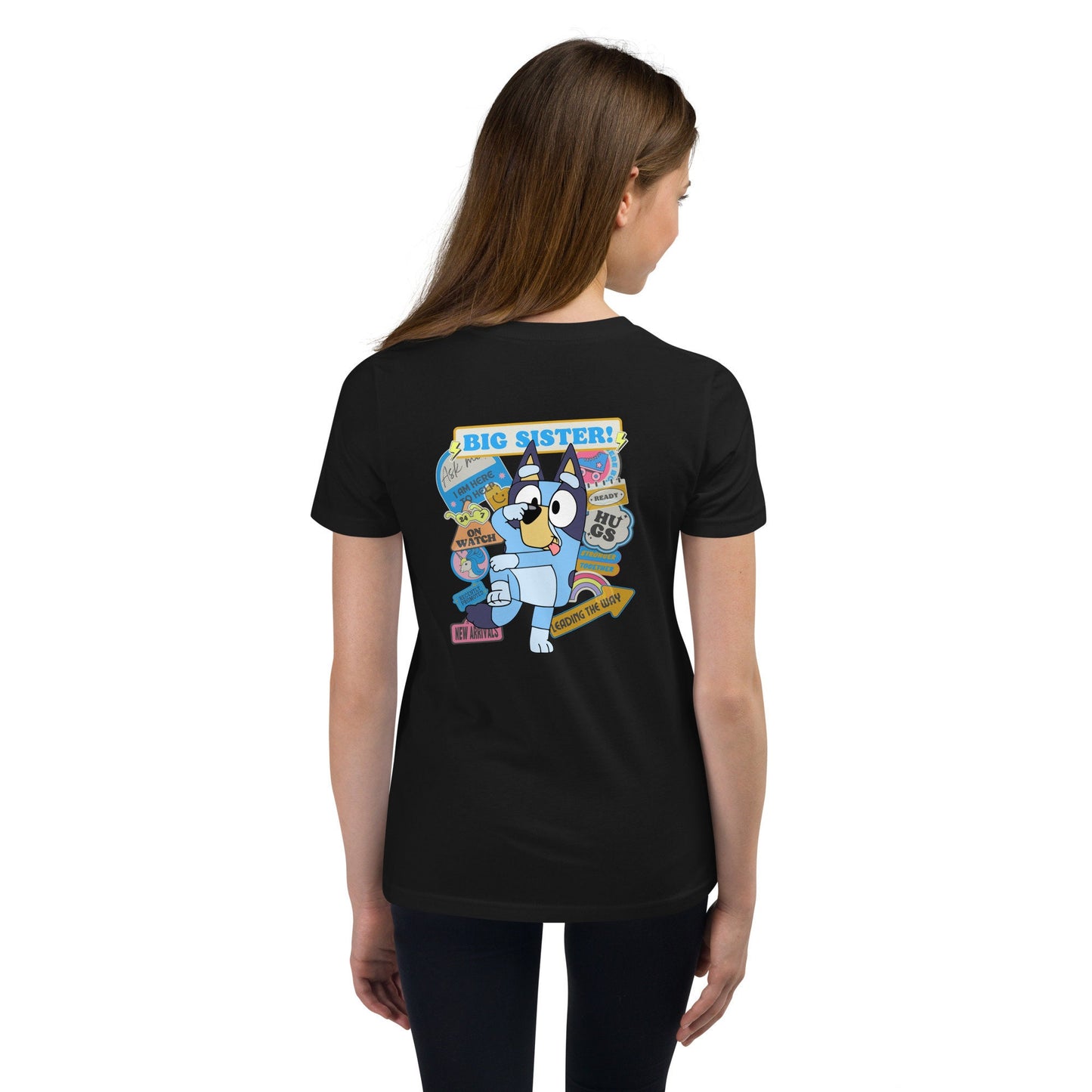 Bluey Big Sister Tshirt Sis T-shirt Birthday Gift Shirt Funny Tee Party Bluey Birthday Shirt Gift Bluey Blue Dog Short Sleeve Cartoon Shirt