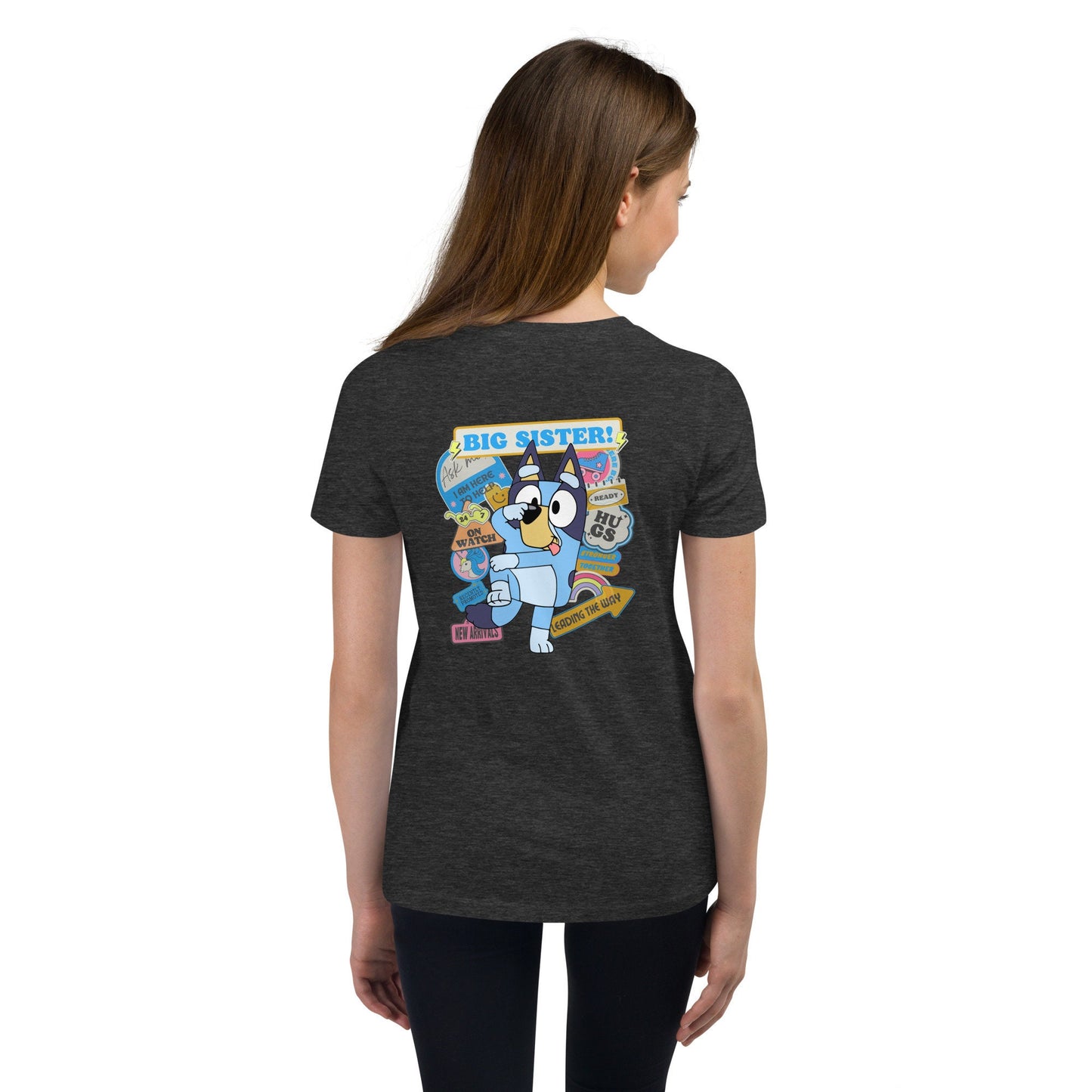 Bluey Big Sister Tshirt Sis T-shirt Birthday Gift Shirt Funny Tee Party Bluey Birthday Shirt Gift Bluey Blue Dog Short Sleeve Cartoon Shirt