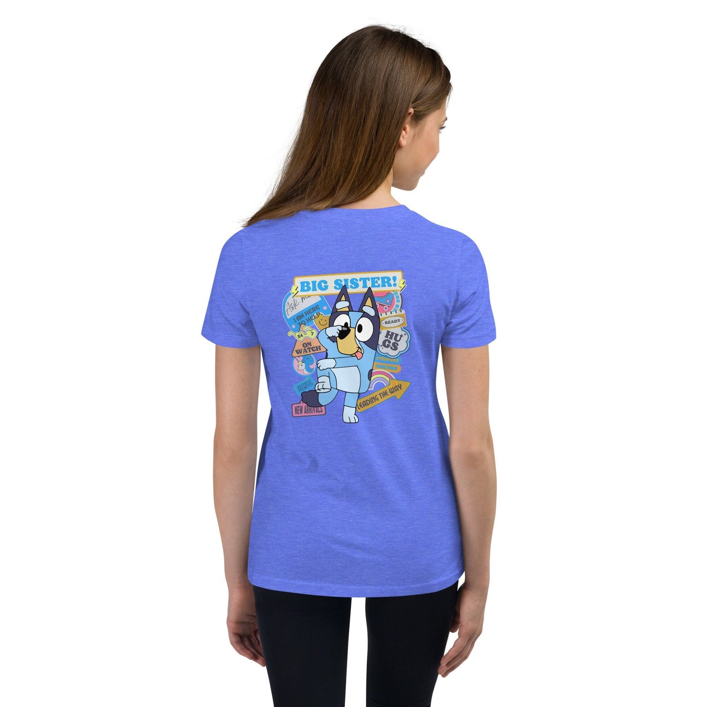 Bluey Big Sister Tshirt Sis T-shirt Birthday Gift Shirt Funny Tee Party Bluey Birthday Shirt Gift Bluey Blue Dog Short Sleeve Cartoon Shirt