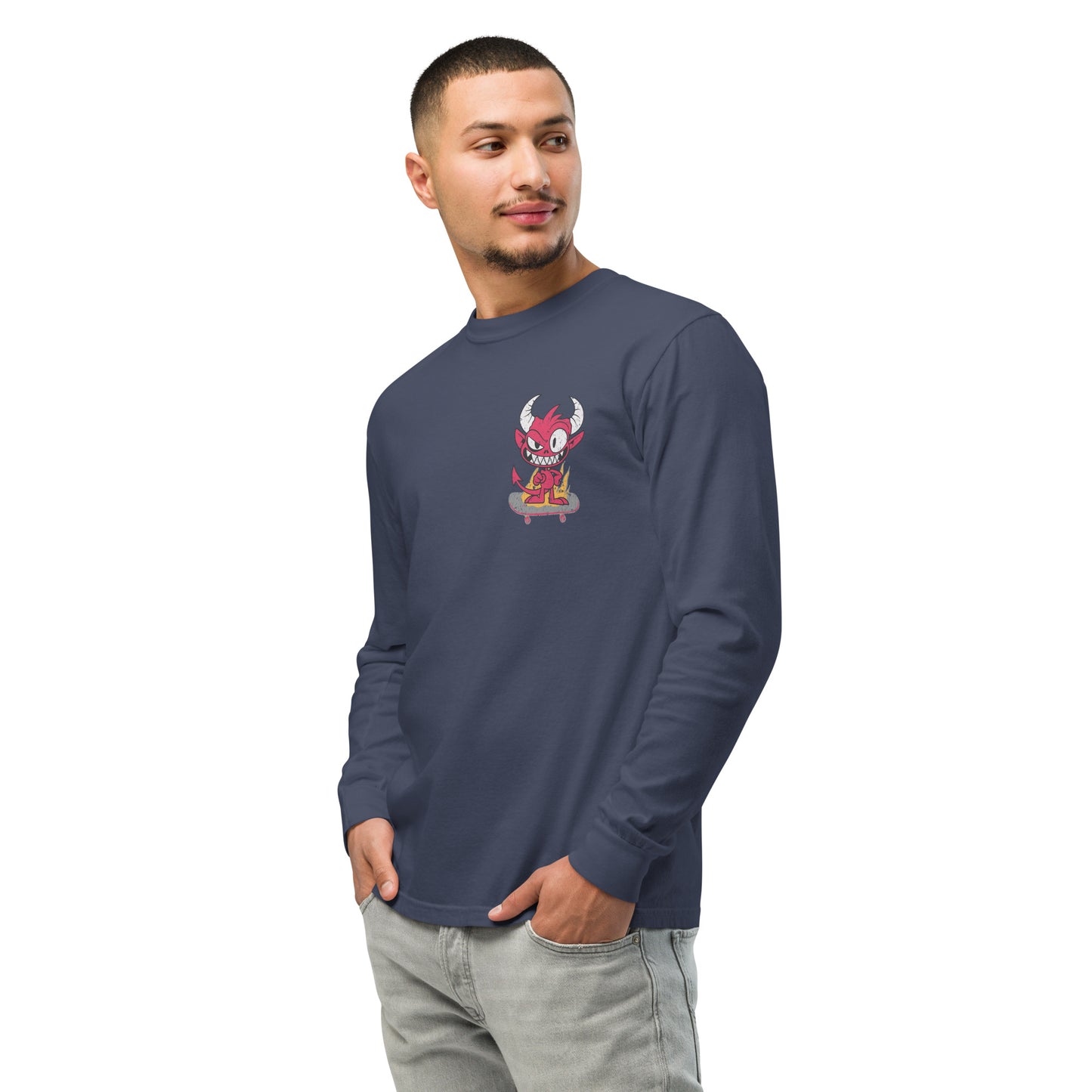 Skate Demon Oversized Long-Sleeve Shirt