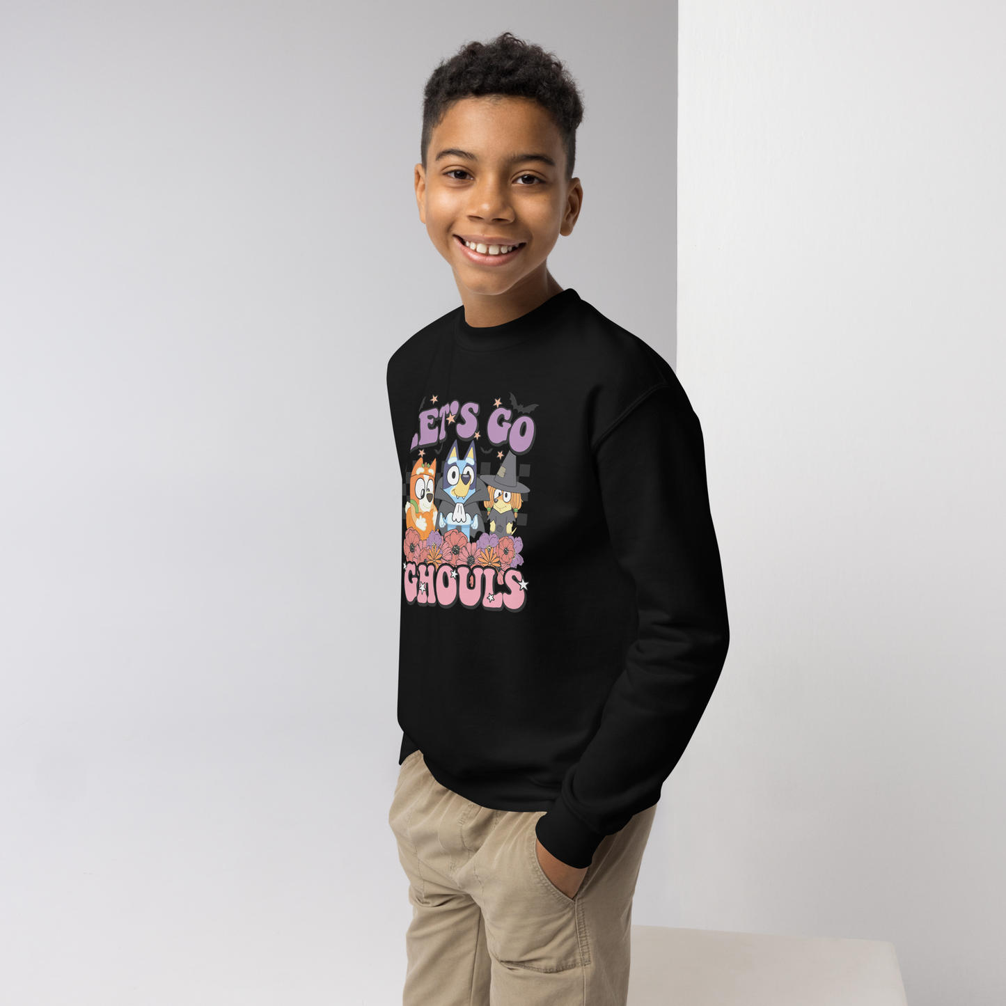 Bluey Halloween Crewneck Sweatshirt For Kids | Bingo Sweatshirt | Bluey Spooky | Gift For Youth | Character Sweater