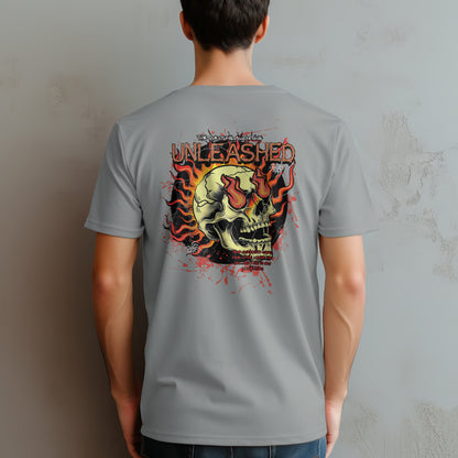 Retro Fire Skate Skull T-Shirt
