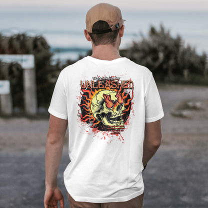 Retro Fire Skate Skull T-Shirt
