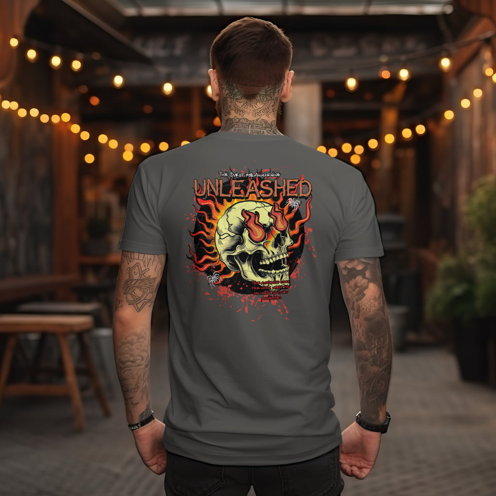 Retro Fire Skate Skull T-Shirt