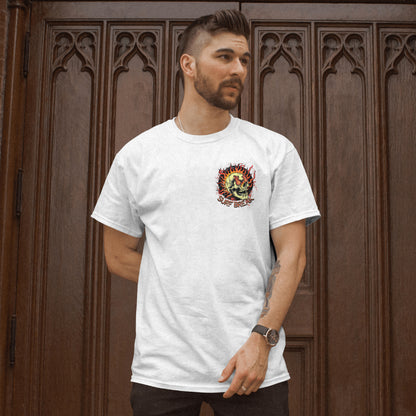 Retro Fire Skate Skull T-Shirt