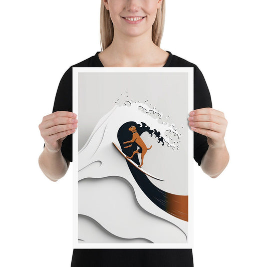 Surfin Lola The Chocolate Lab Wall Art Poster