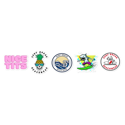 Surf style sticker pack, surfer, beach, surfing, skate, skateboard, adventure, retro, surf trip, surfboard, ocean, surfer, gift
