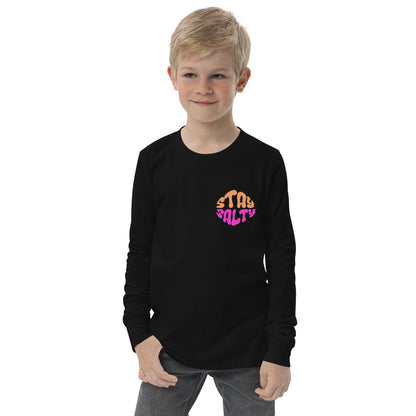 Youth Stay Salty Long Sleeve T-shirt, Beach, Summer, Retro Shirt, Locals Only, Vintage, Salty Vibes, Vacation, 80s, Throwback, Long sleeve