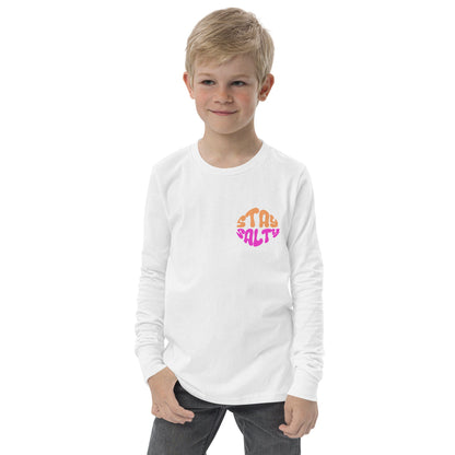Youth Stay Salty Long Sleeve T-shirt, Beach, Summer, Retro Shirt, Locals Only, Vintage, Salty Vibes, Vacation, 80s, Throwback, Long sleeve
