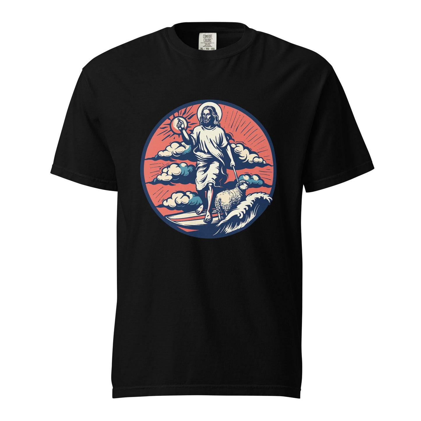 Surfing Jesus T Shirt Cool Surf Tee Shirt Vintage Christian Surfer Tshirt Gift for Men Women Kids Retro Surfing Graphic tee Witty Humorous