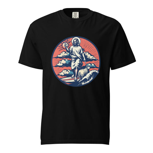 Surfing Jesus T Shirt Cool Surf Tee Shirt Vintage Christian Surfer Tshirt Gift for Men Women Kids Retro Surfing Graphic tee Witty Humorous